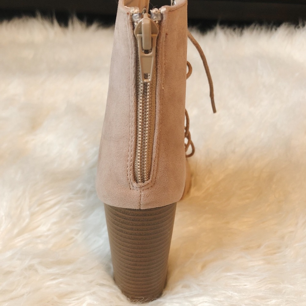 Tan Lace-Up Heels - Picture 2 of 4